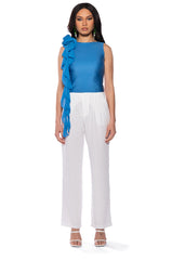 ARIANA FLOUNCED SLEEVELESS TOP