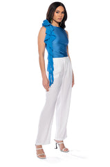 ARIANA FLOUNCED SLEEVELESS TOP