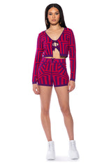 STELLA MAGENTA TIE FRONT CARDIGAN