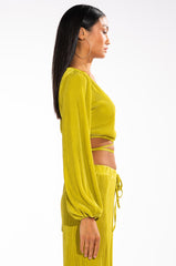 SWEET APPLE PLISSE TIE FRONT