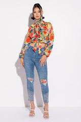 SWEPT AWAY BOW DETAIL BLOUSE