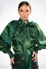 TALULLA TIE NECK LONG SLEEVE BLOUSE