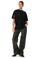 TELLING DISTRESSED LAYERED SHORT SLEEVE TSHIRT