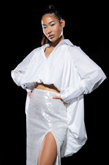 THE MUST HAVE BUBBLE POPLIN BLOUSE