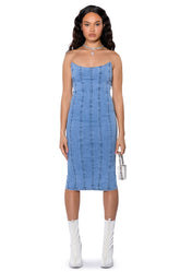 THOSE WHO GET IT DENIM MIDI DRESS
