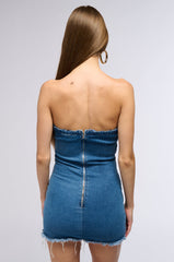 TREND SETTER LAYERED DENIM MINI DRESS