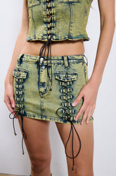UNDONE DENIM MINI SKIRT