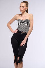 USED TO LOVE YOU STRIPED HALTER TOP