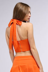 VIOLET GIRL CUT OUT HALTER TOP