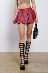 YOURS TRULY FAUX LEATHER MINI SKIRT
