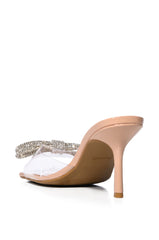 ZEAL EMBELLISHED BOW SANDAL IN CLEAR