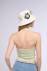 ZIP IT UP SLEEVELESS CROP TOP IN MINT