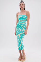 MALIBU DREAMIN PRINTED KNIT MIDI DRESS