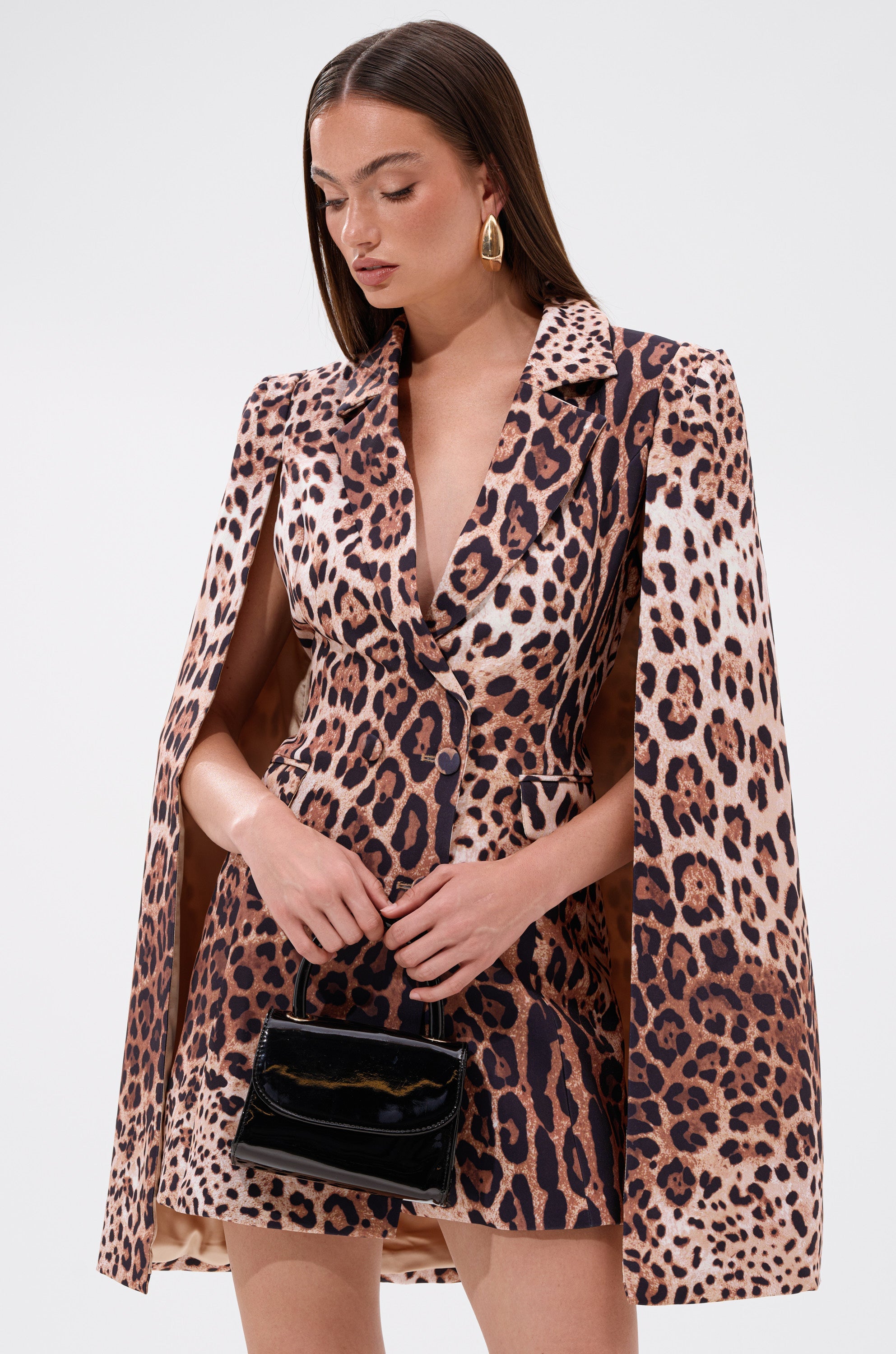 AMINAH LEOPARD PRINT BLAZER DRESS