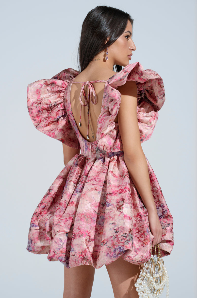 BELLE OF THE BALL PRINTED MINI DRESS