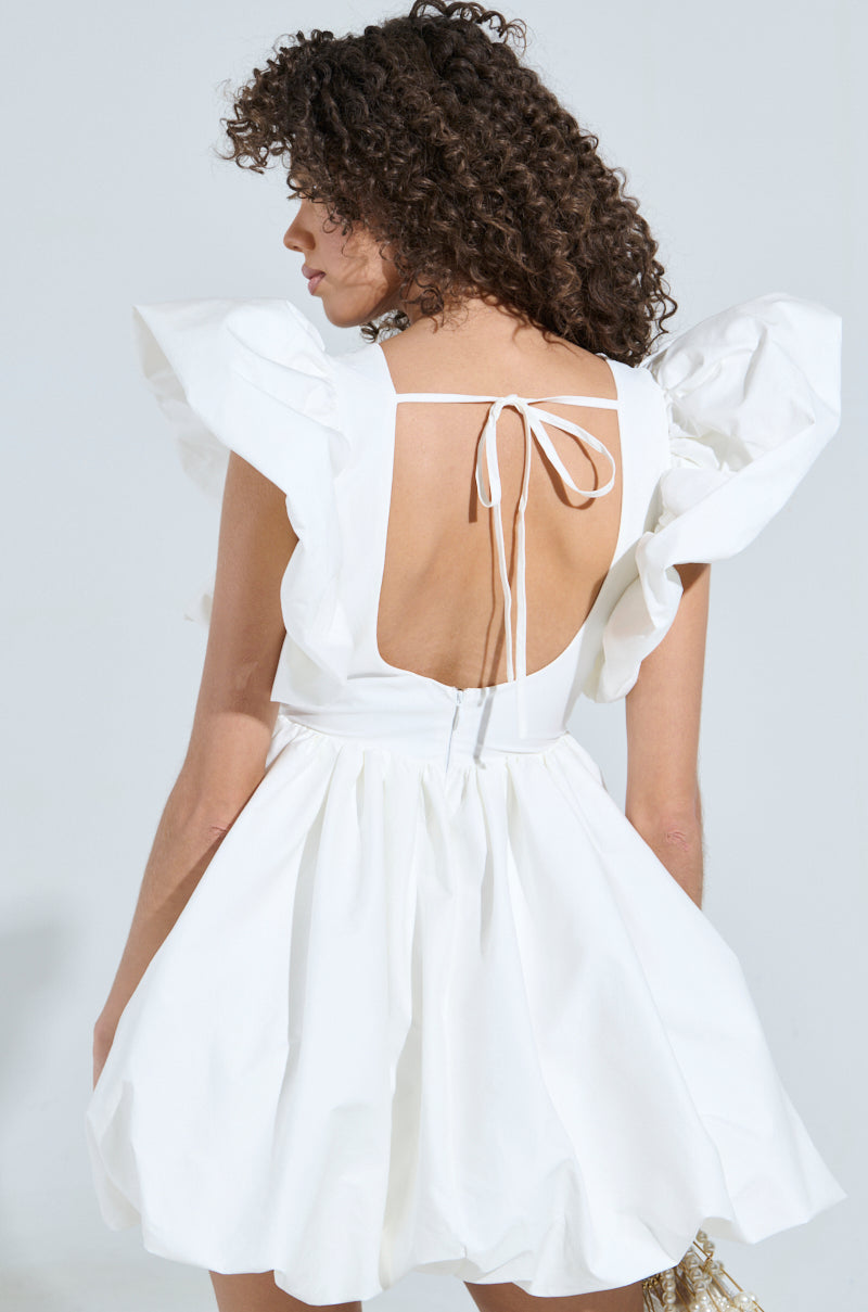 MAIN CHARACTER ENERGY MINI DRESS IN WHITE