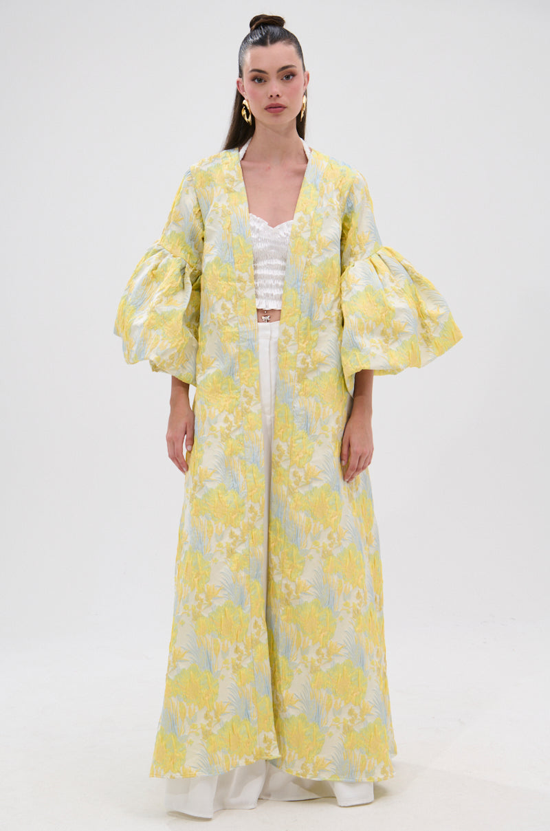 VENICE BROCADE PUFF SLEEVE DUSTER