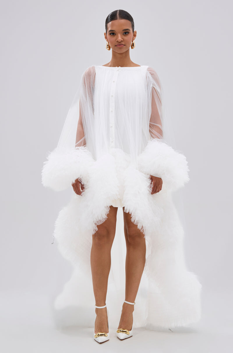 PIPER SOFT TULLE BLOUSE IN WHITE