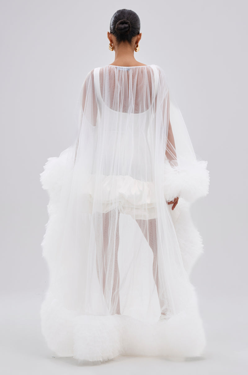 PIPER SOFT TULLE BLOUSE IN WHITE