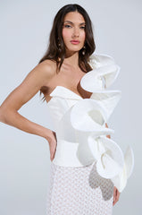 CASCADING RUFFLE BLOUSE