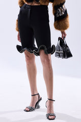 DAINTY DETAILS RUFFLE HEM TAILORED SHORT