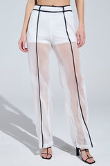 ONE TO WATCH MESH TROUSER IN WHITE