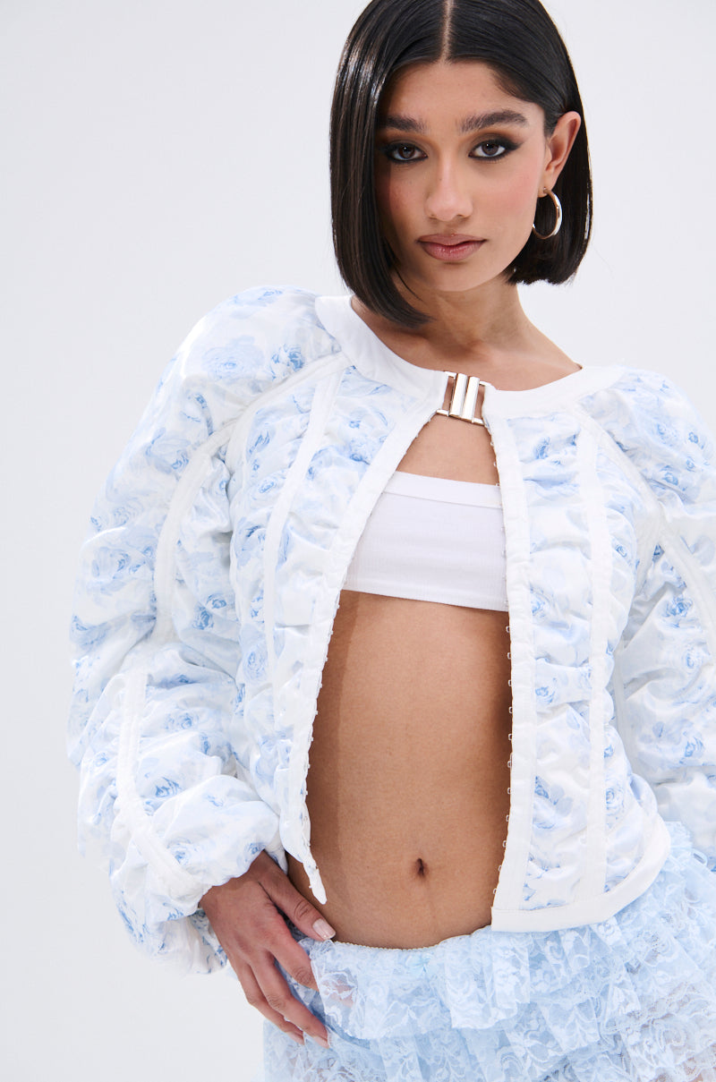 TALK TO ME NICE CORSETED JACKET IN WHITE