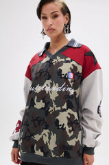 FLIP THE SWITCH PATCHWORK DETAILED JERSEY TOP