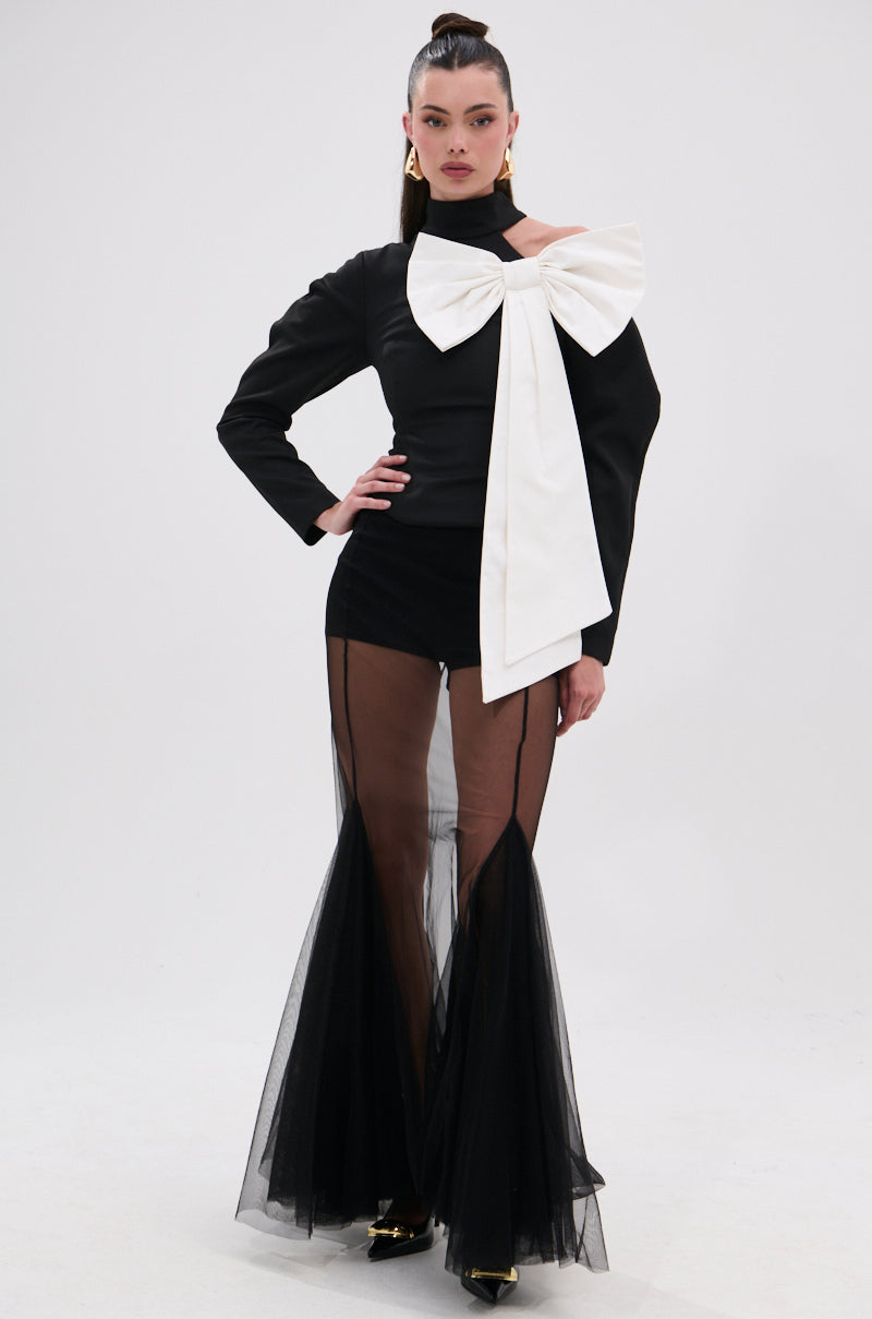 CHLOE MESH FLARE MAXI SKIRT