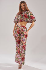 ENCHANTED GARDEN FLORAL EMBROIDERED TULLE PANT