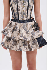 WON'T STOP MOVING BROCADE MINI SKIRT
