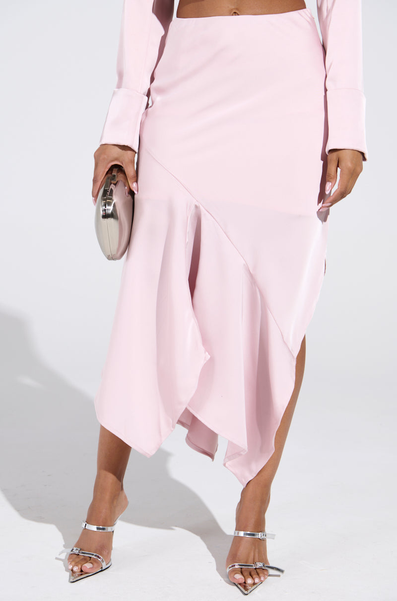 SOFIA SATIN MIDI SKIRT