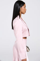SOFIA CROPPED SATIN BLAZER