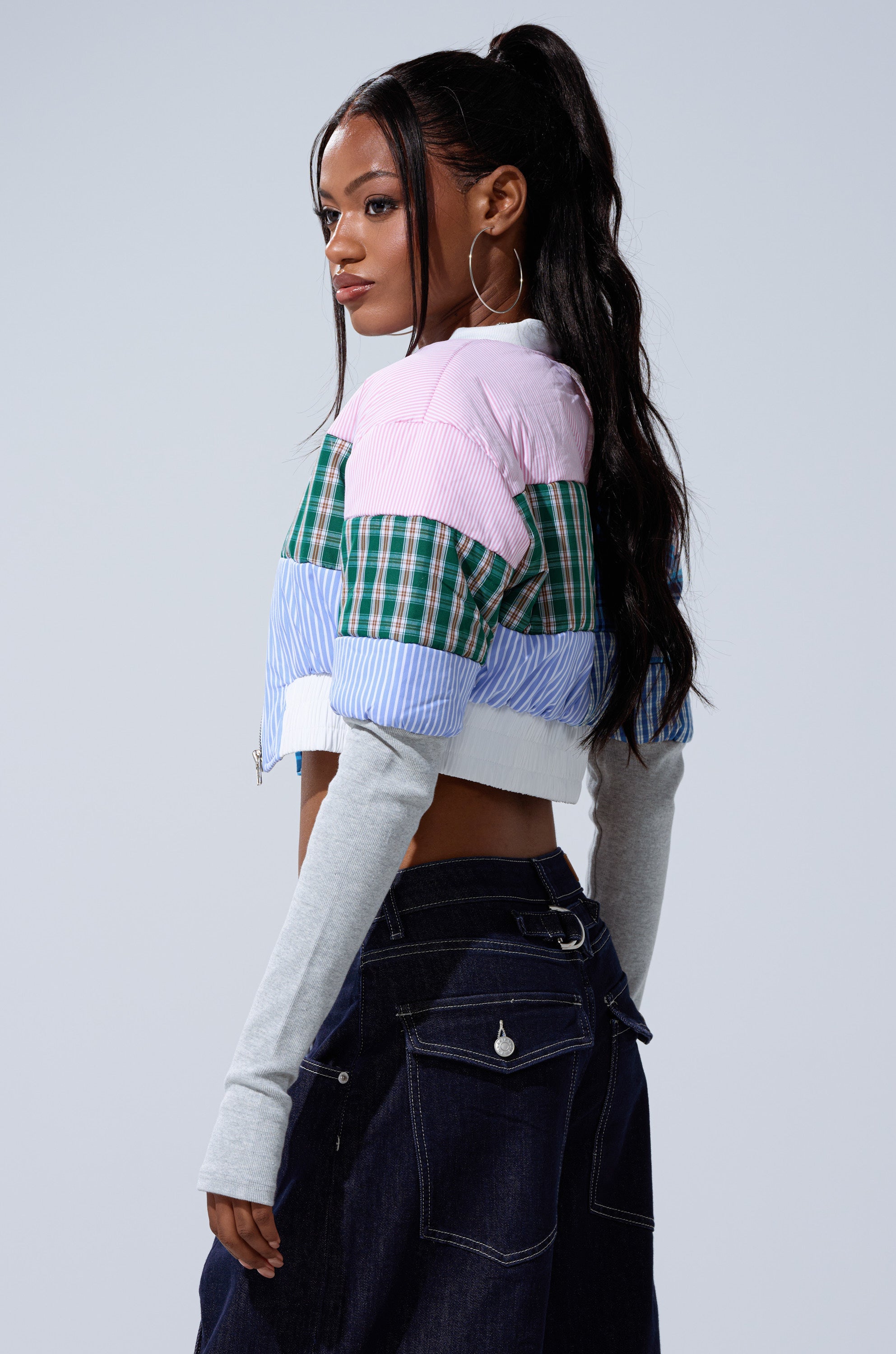 BABY GIRL PATCHWORK BOMBER