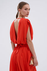 READY TO DANCE SLINKY BLOUSE IN ORANGE