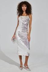 SAMANTHA SEQUIN MIDI DRESS