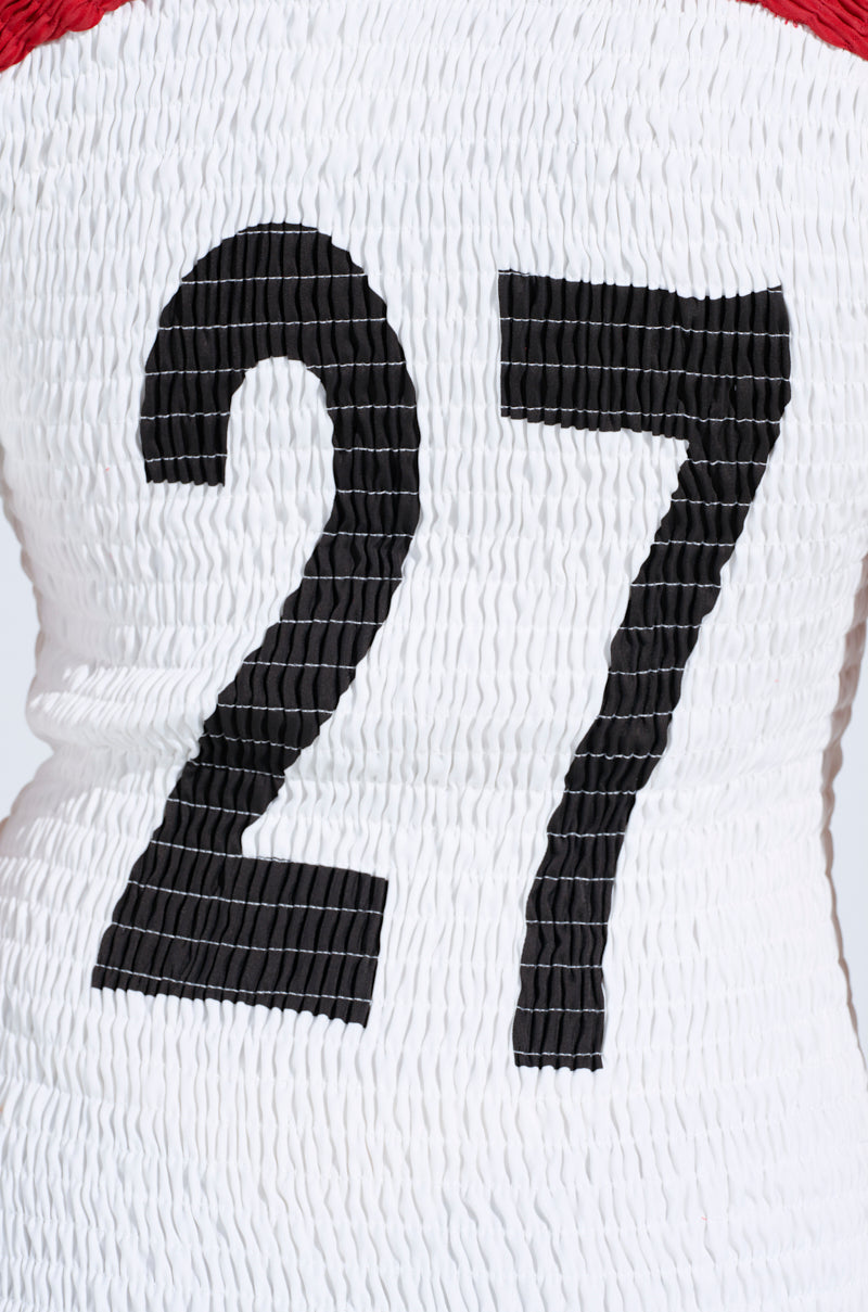 TEAM PLAYER SMOCKED JERSEY DRESS