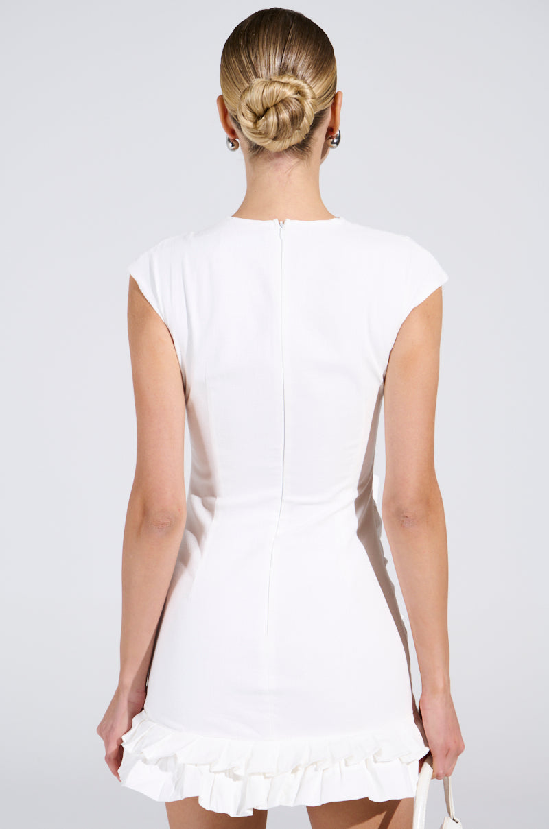 PUT A BOW ON IT LINEN MINI DRESS