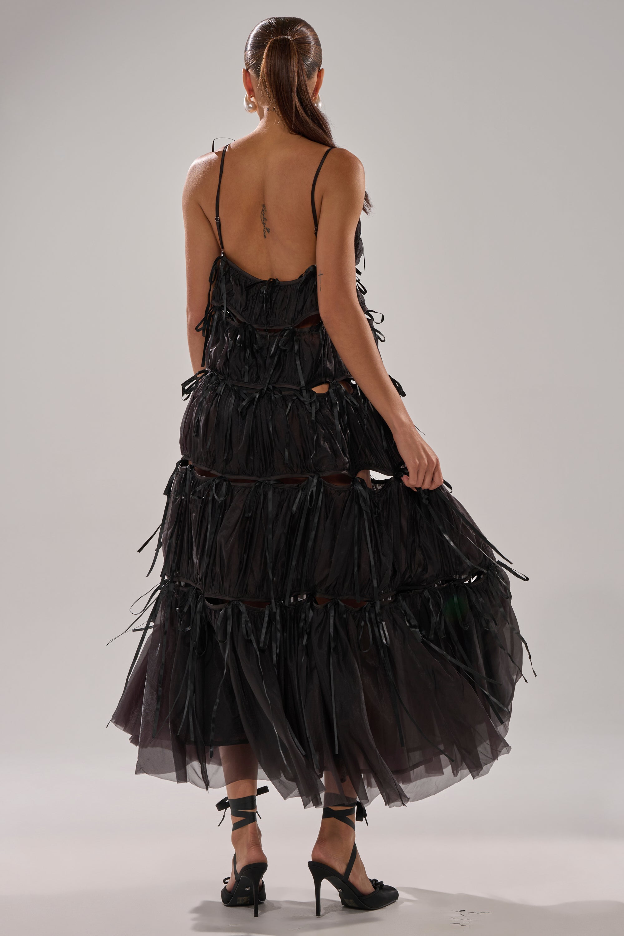 COULDN'T BE ME IF YOU TRIED TIE MAXI DRESS IN BLACK