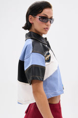 GUESS WHAT STRIPE COLLARED BLOUSE