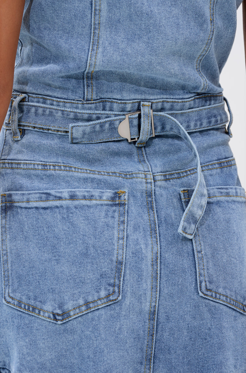 READ IT AND WEEP DENIM MINI DRESS