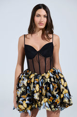 IN THE GARDEN BUTTERFLY MINI DRESS