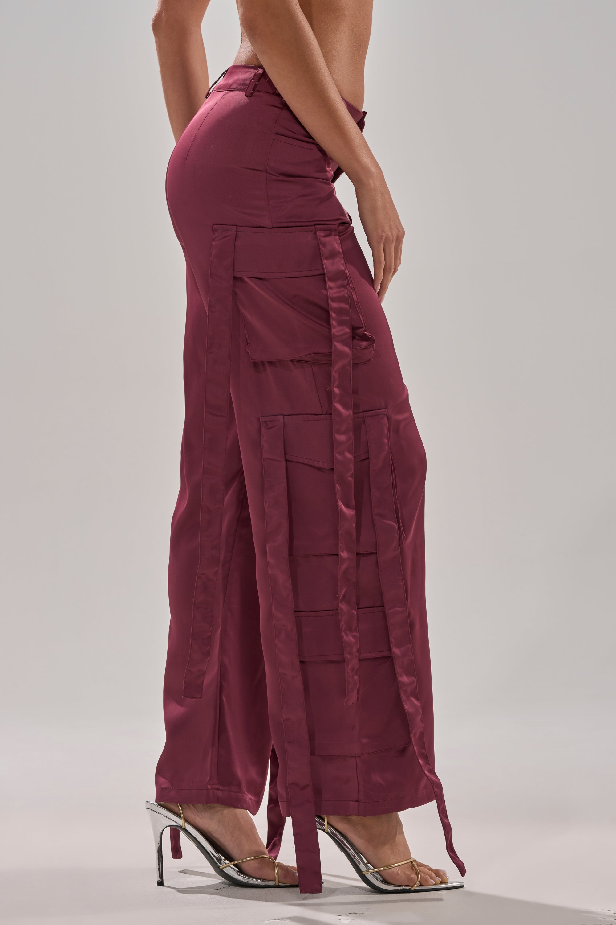 TAKE ME EVERYWHERE SATIN CARGO PANT