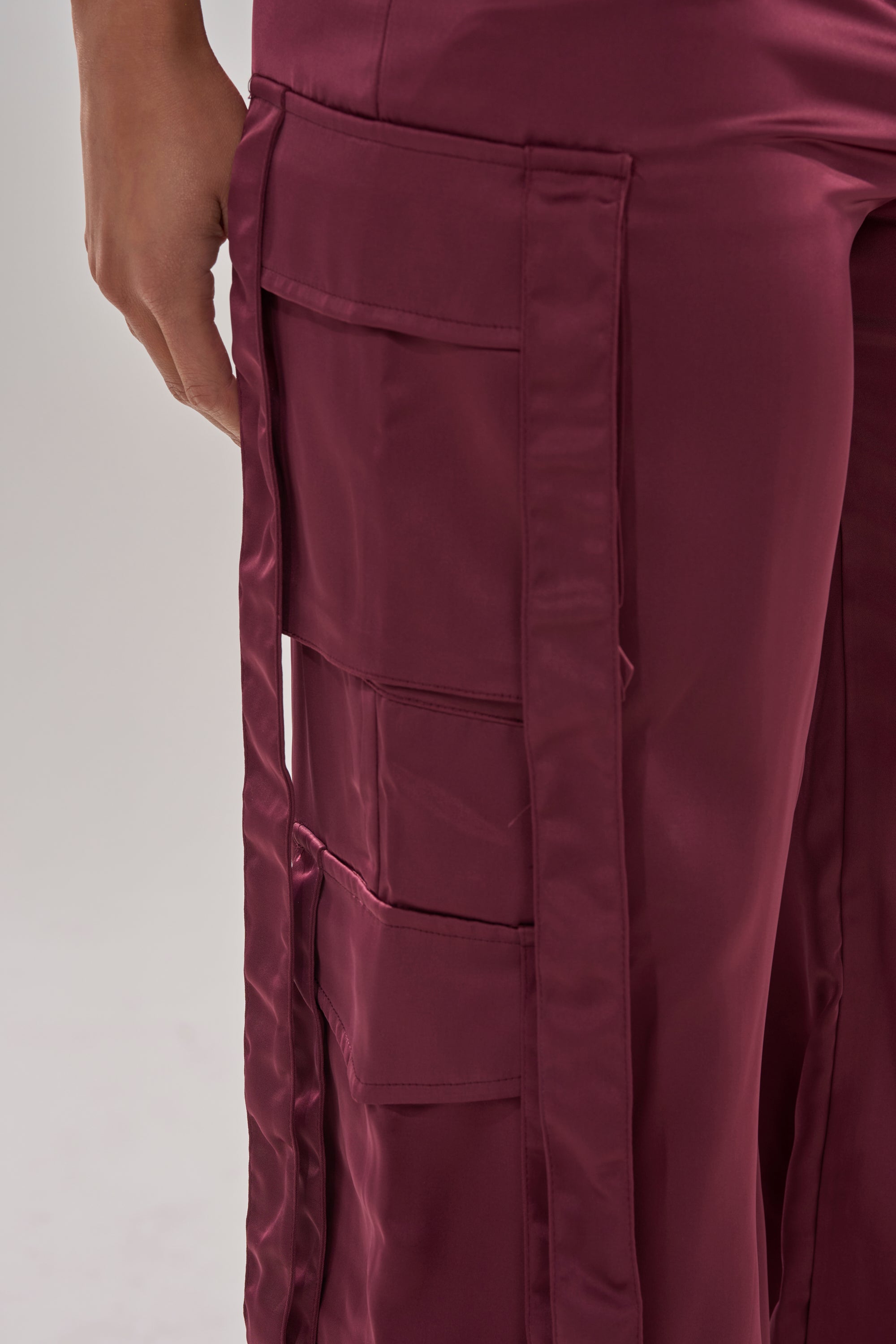 TAKE ME EVERYWHERE SATIN CARGO PANT