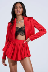 LILA CROPPED SATIN BLAZER