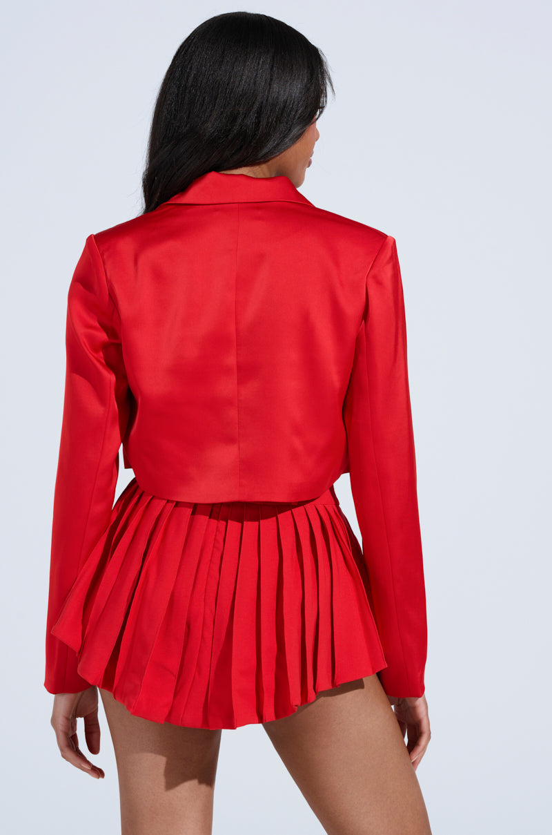 LILA CROPPED SATIN BLAZER