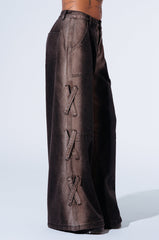 X ON MY HEART WIDE LEG DENIM PANT IN GREY