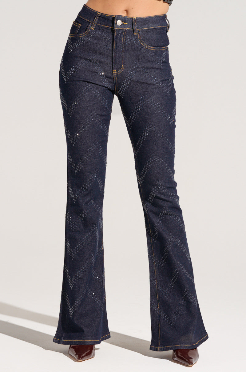 GOOD KARMA EMBELLISHED FLARE JEANS
