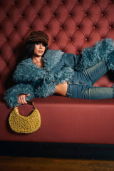 SIT PRETTY FUR TRIM DENIM JACKET