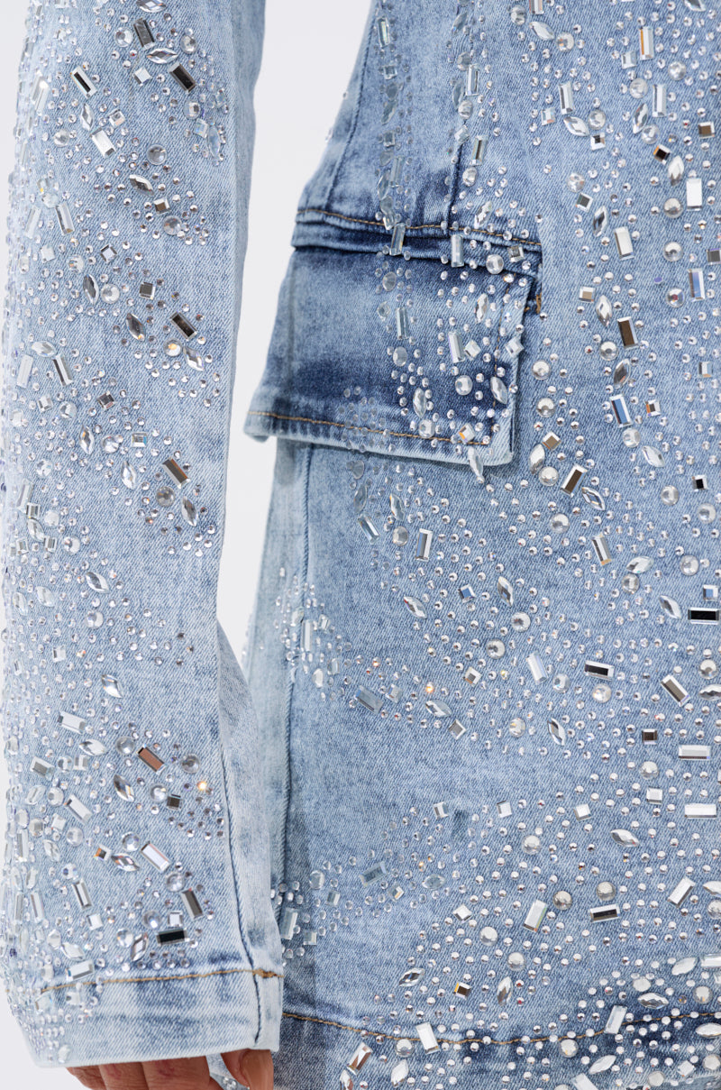 DIAMONDS DANCING DENIM BLAZER